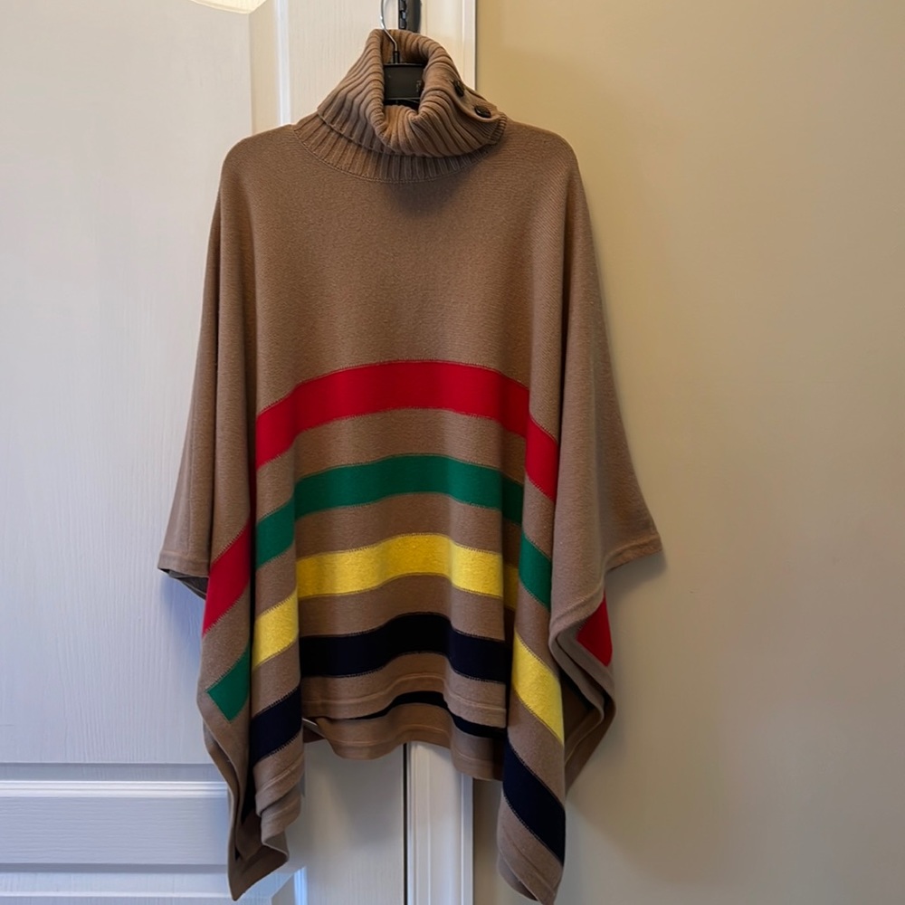 Ralph Lauren Women’s S/M Camel Poncho (with stripes)